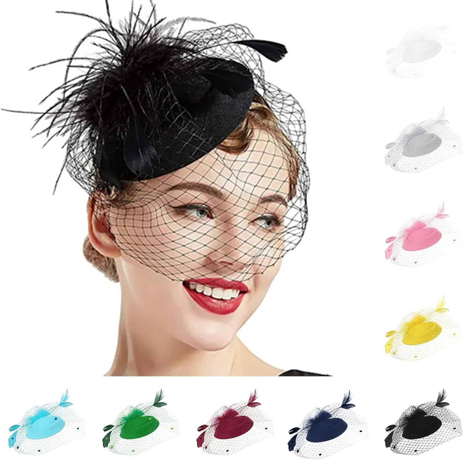 2025 Kentucky Attire Hats - 20s Vintage Derby Fascinators Hat with Hair Clip for Women Lady Girls Outfit Headwear
