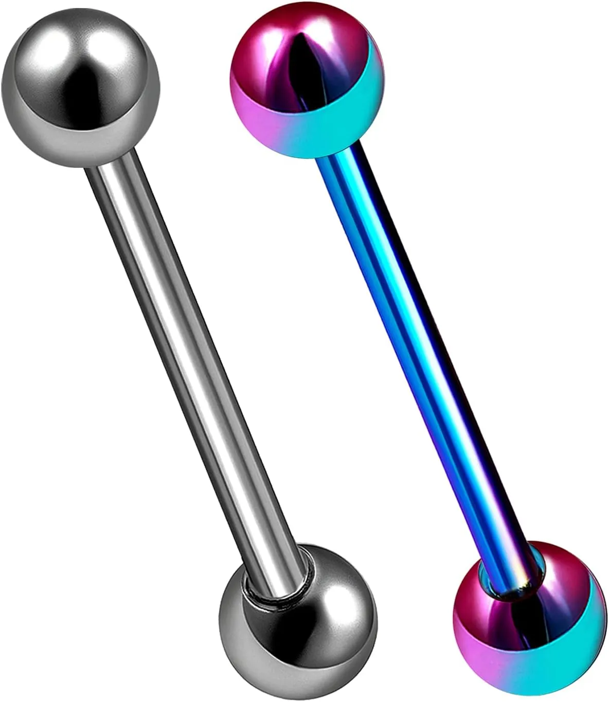 2PCS Titanium G23 tongue ring balls 14g 4mm Ball Earrings Piercing Jewelry Pick Size and Color
