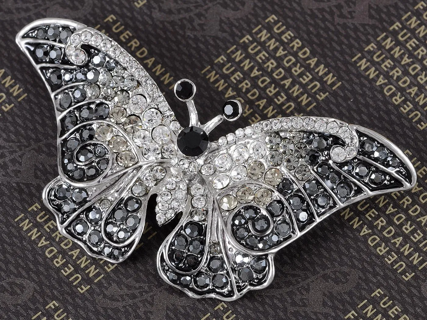 Alilang Empress Monarch Winged Butterfly Crystal Rhinestone Brooch Pin