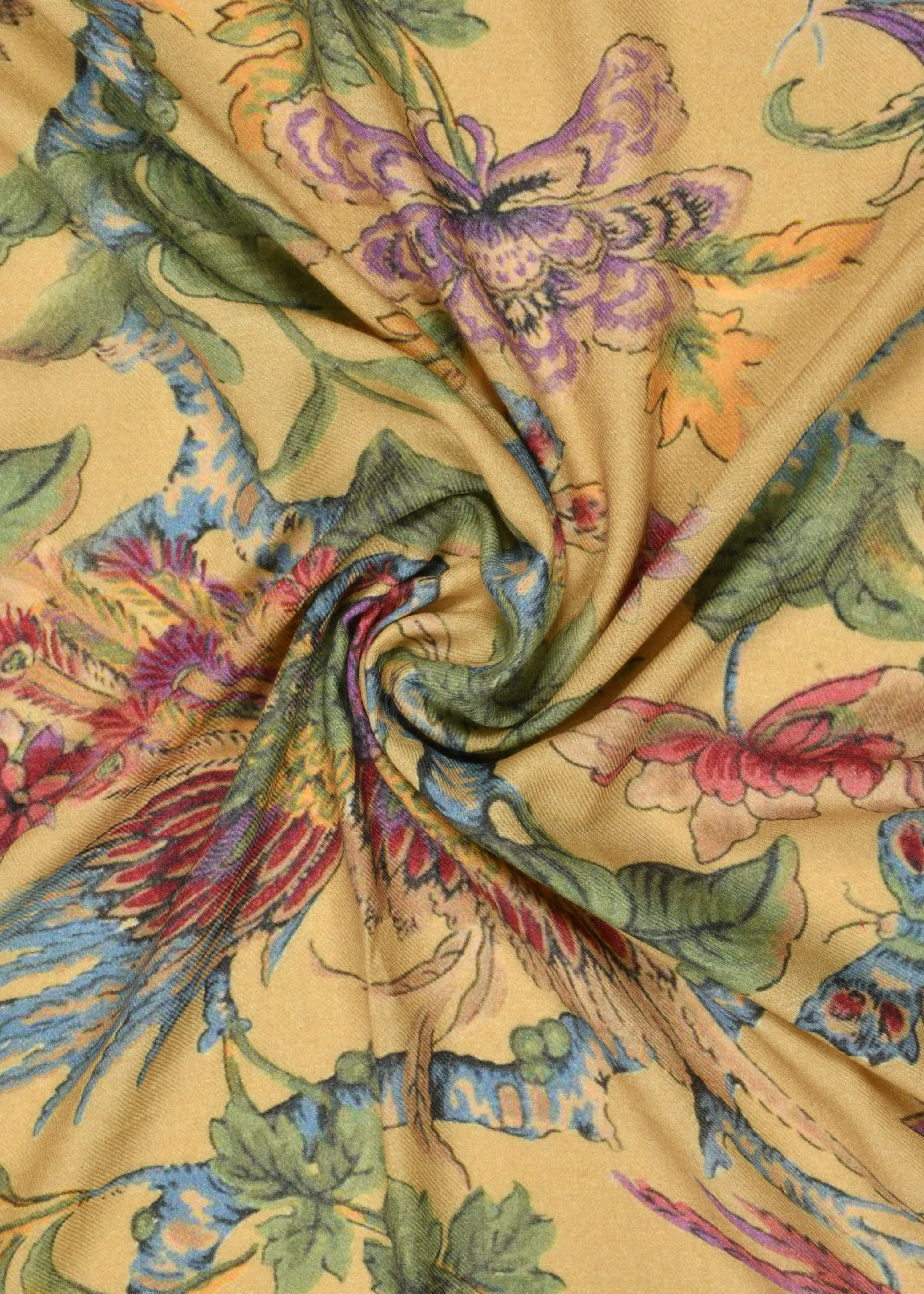 Bird Print Stole in Shahbano Twill