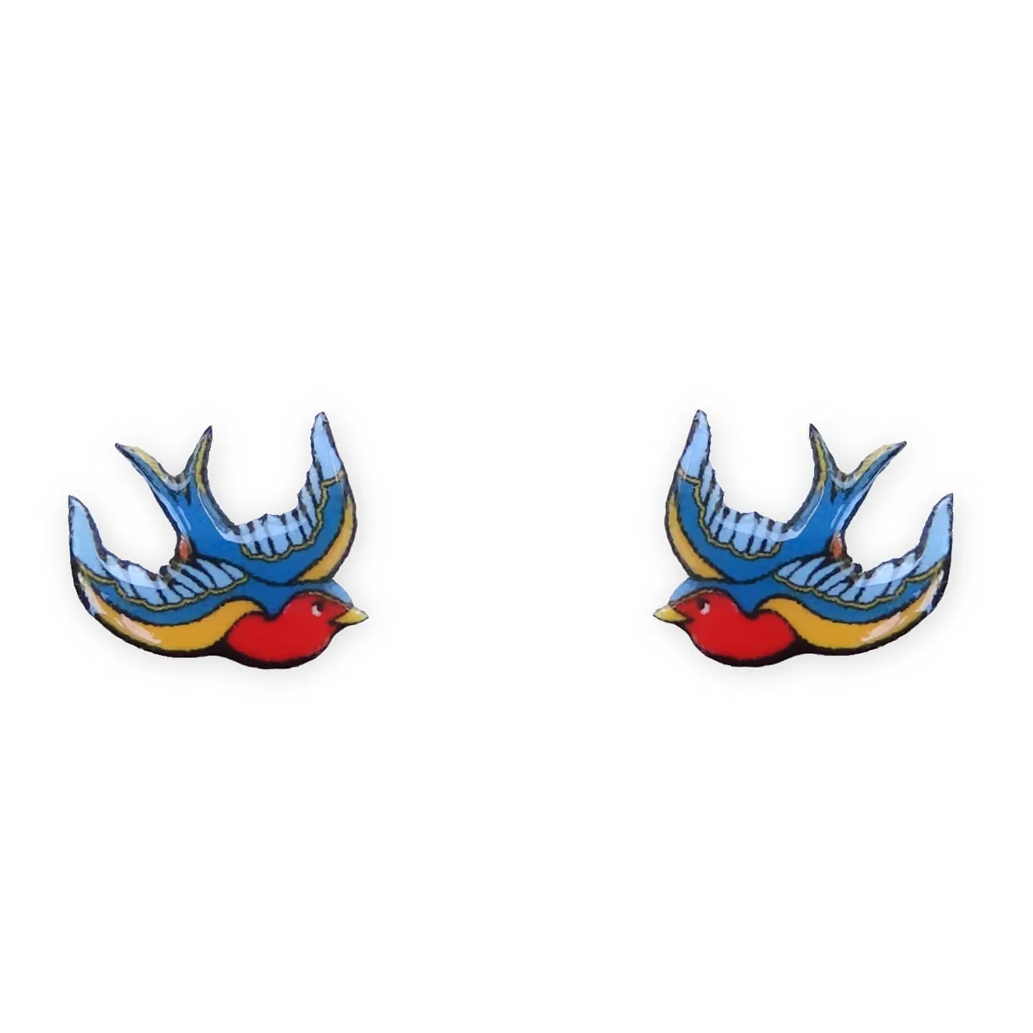 Bird Tattoo Earrings, Swallow Earrings, Titanium Earrings, Sparrow Earrings, Bird Jewelry