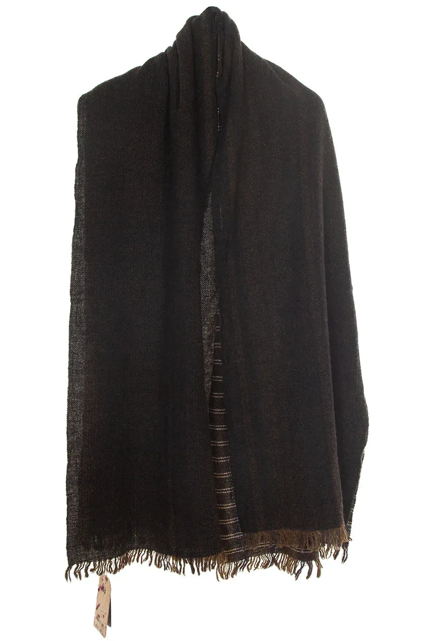 Brown and Green Wool Scarf