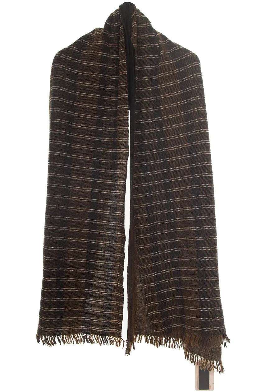 Brown and Green Wool Scarf