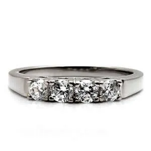 CJ7737OS Wholesale - Stainless Steel Four Stone Wedding Band
