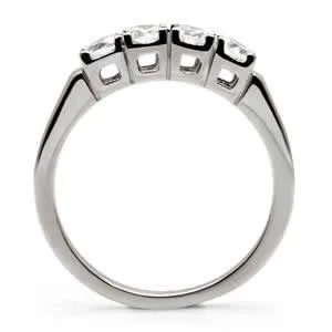 CJ7737OS Wholesale - Stainless Steel Four Stone Wedding Band