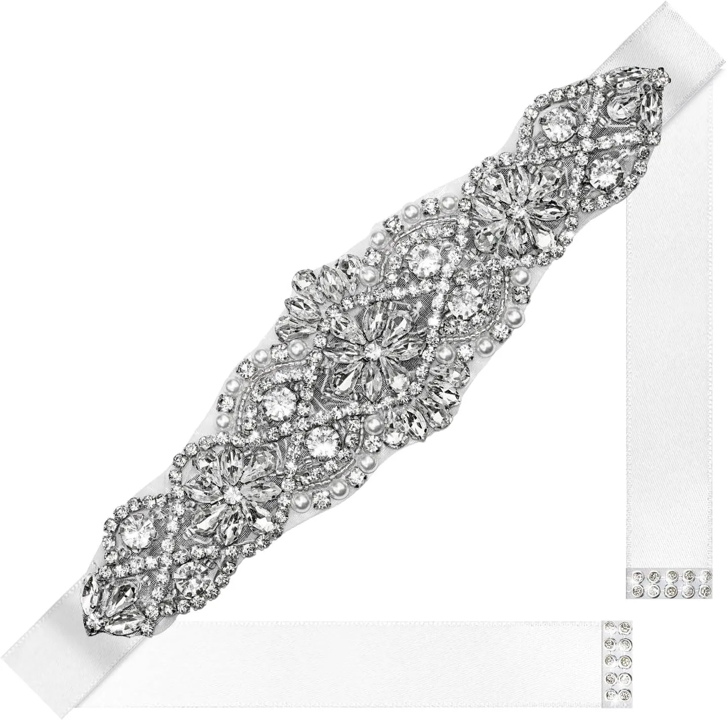 CoFashion Women's Belts Rhinestone Belt for Dresses Rhinestone Bridal Belt for Wedding