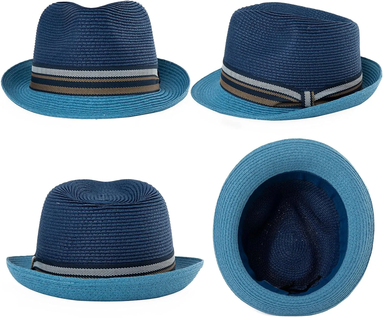 Comhats Oversize XL XXL Mens Summer Straw Fedoras Sun Hats Panama Derby Packable 57-64cm 22.4"-25.2" 7 1/8-8