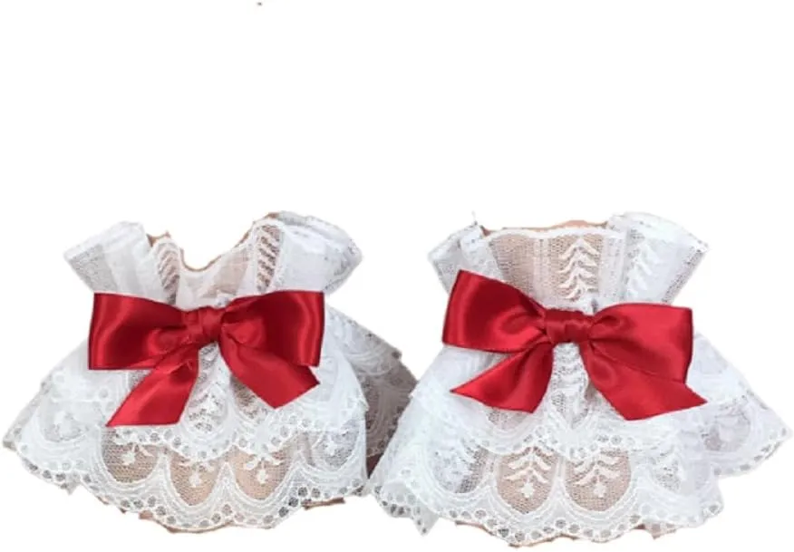 Cute Lolita Lace Hand Sleeve Wrist Cuffs Ruffled Floral Lace Elastic Bowknot Bracelet Wedding Cosplay Party Jewelry Accessories for Women Men
