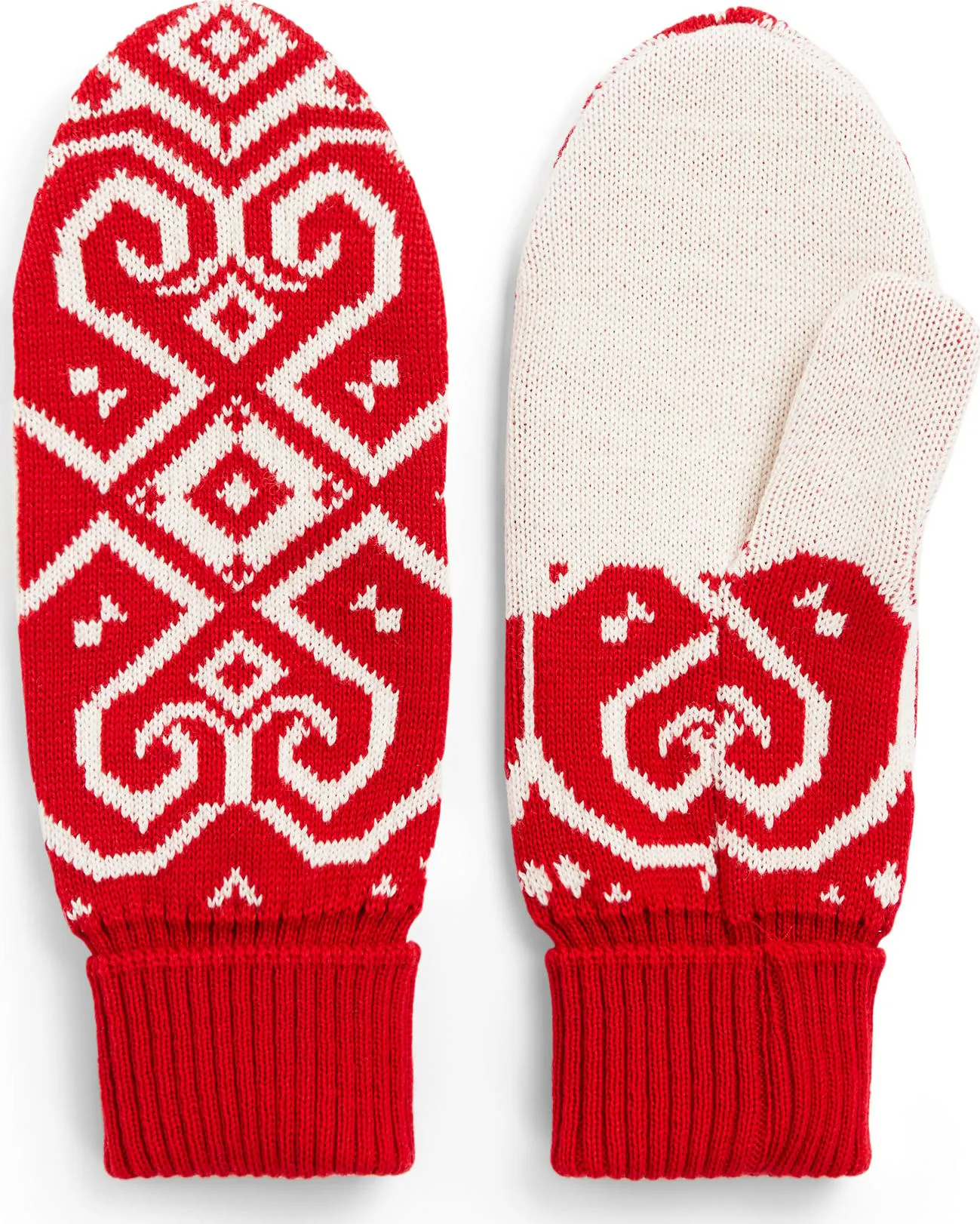 Dale of Norway Falun Merino Wool Mittens Raspberry Offwhite | Buy Dale of Norway Falun Merino Wool Mittens Raspberry Offwhite here | Outnorth
