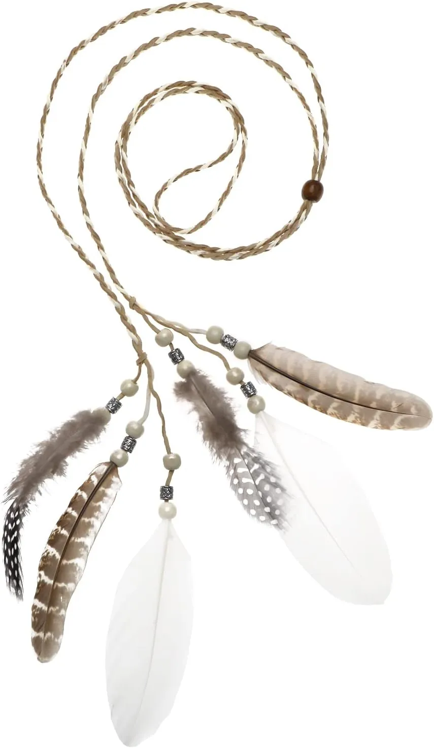 ECSiNG Bohemian Feather Headband Vintage Feather Headpiece Gypsy Hippie Headwear Masquerade Headdress Festival Party Accessories for Girls Women