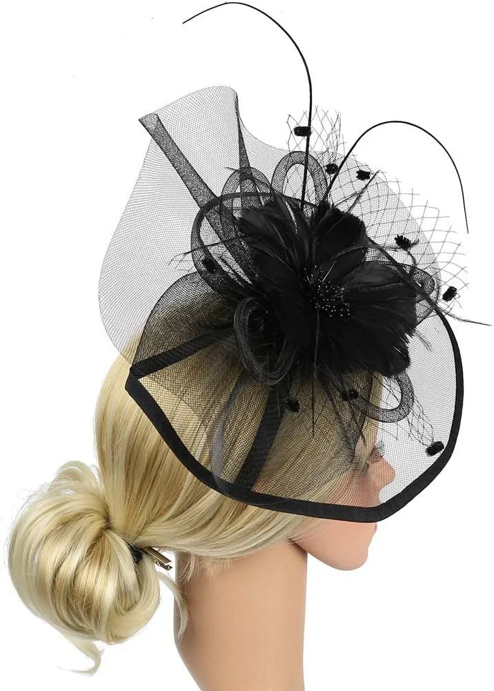 Fascinators Hats for Women Tea Parties Hat Hair Clip Outfits Head Piece Carnival Accessories