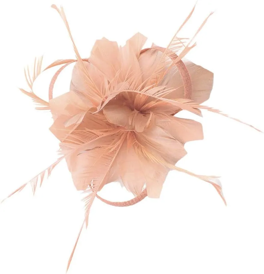 Fascinators Women Hair Clip Bride Wedding Derby Feather Flower Hairband Tea Party Church Fancy Cocktail Headpiece