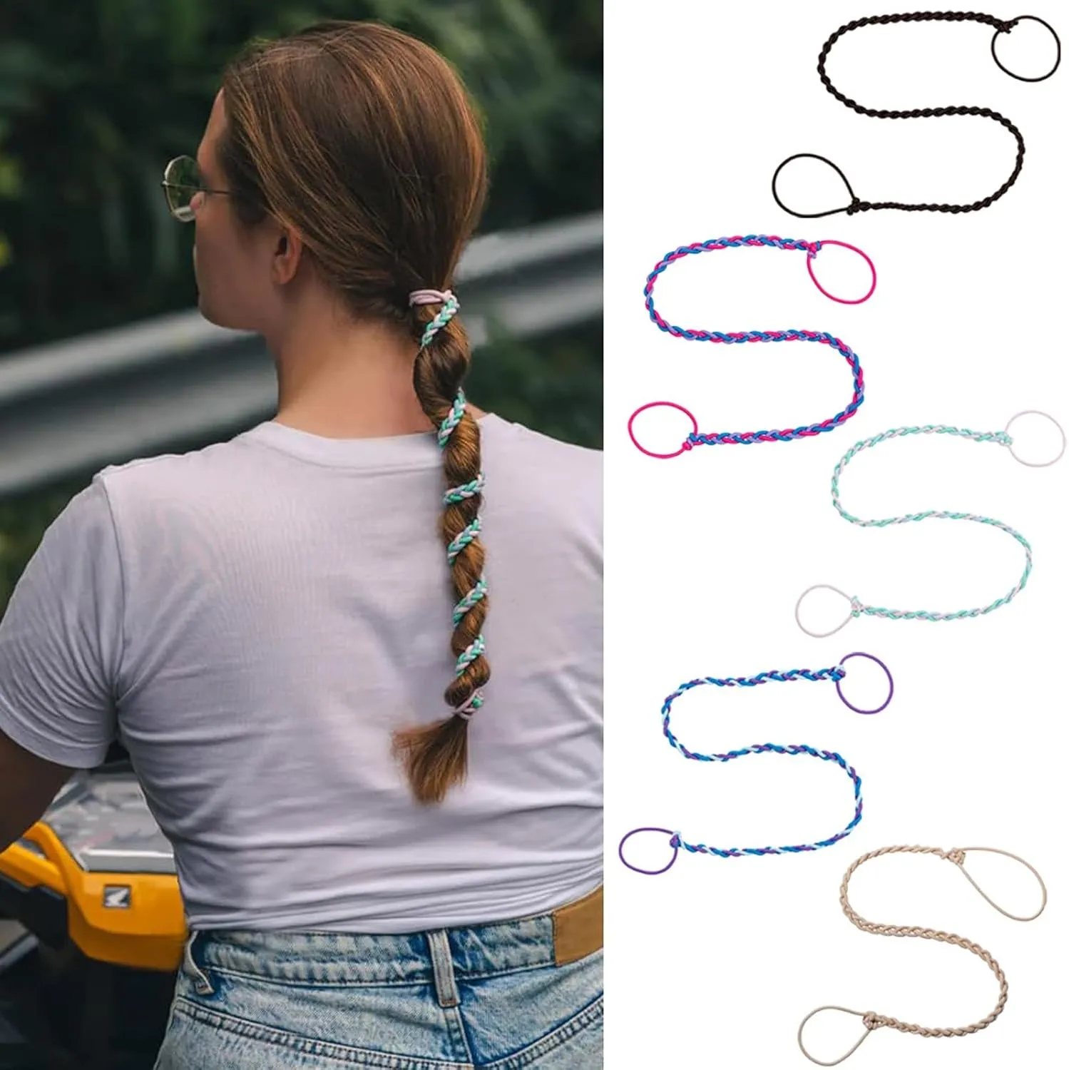 Girls Elastic Hair Ties 2.5mm Tangle Free 26inch Ponytail Holders Hair for Long Thick Curly Hair Ponytail Hair Bands