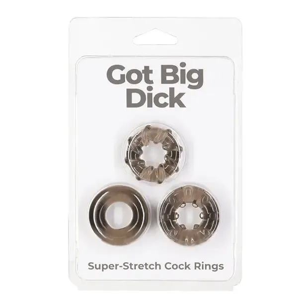 Got Big Dick 3 Pack Cock Rings - Black