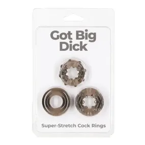 Got Big Dick 3 Pack Cock Rings - Black