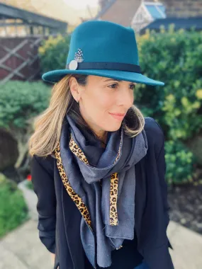 HENRIETTA (teal) fedora