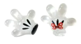Hypoallergenic Bow Gloves Stud Earrings on Plastic Posts
