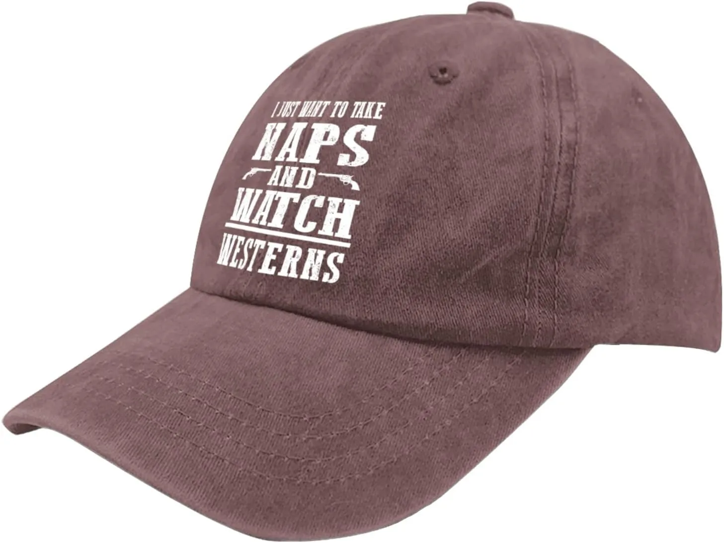 I Justs Want to Take Naps and Watch Westerns Womens Baseball Hat Summer Caps for Women Baseball Caps Breathable Ponytail