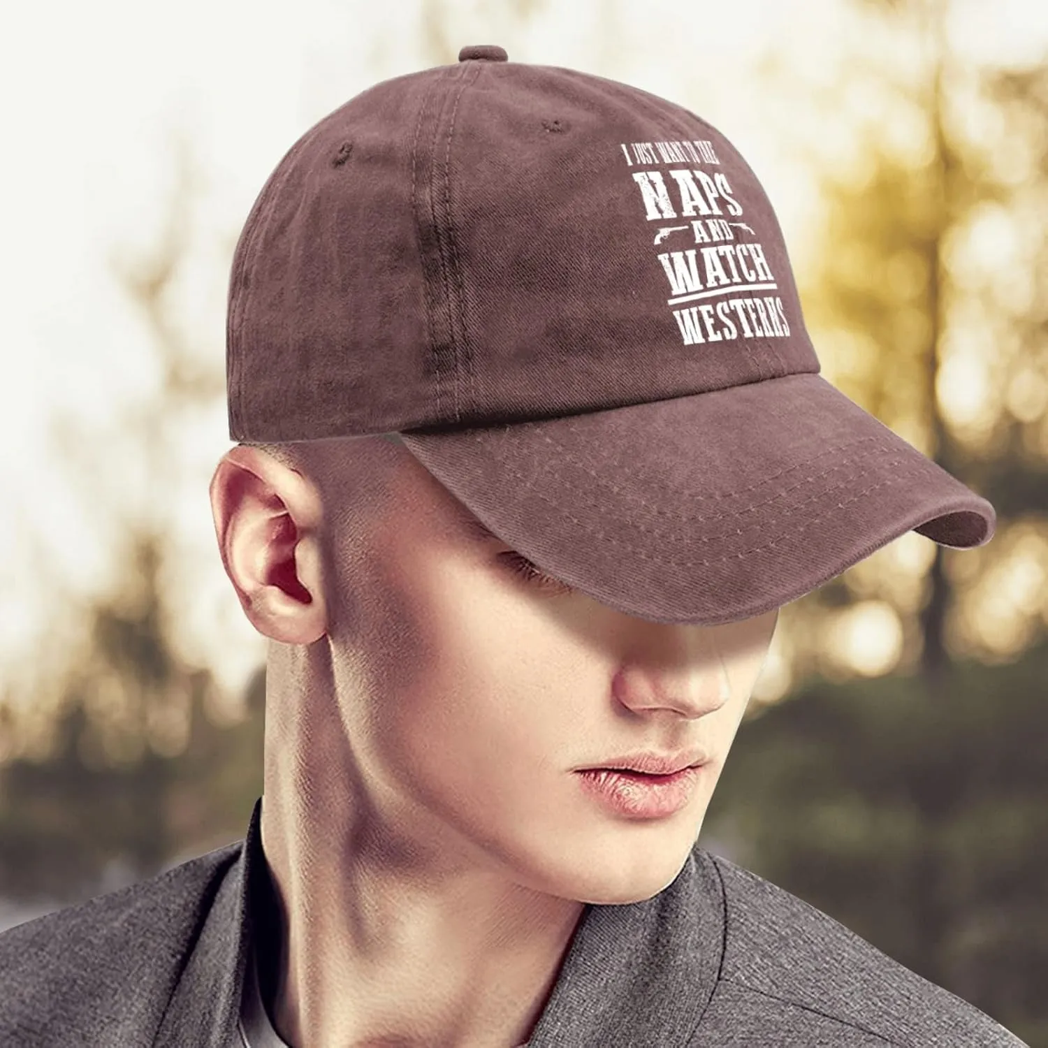 I Justs Want to Take Naps and Watch Westerns Womens Baseball Hat Summer Caps for Women Baseball Caps Breathable Ponytail