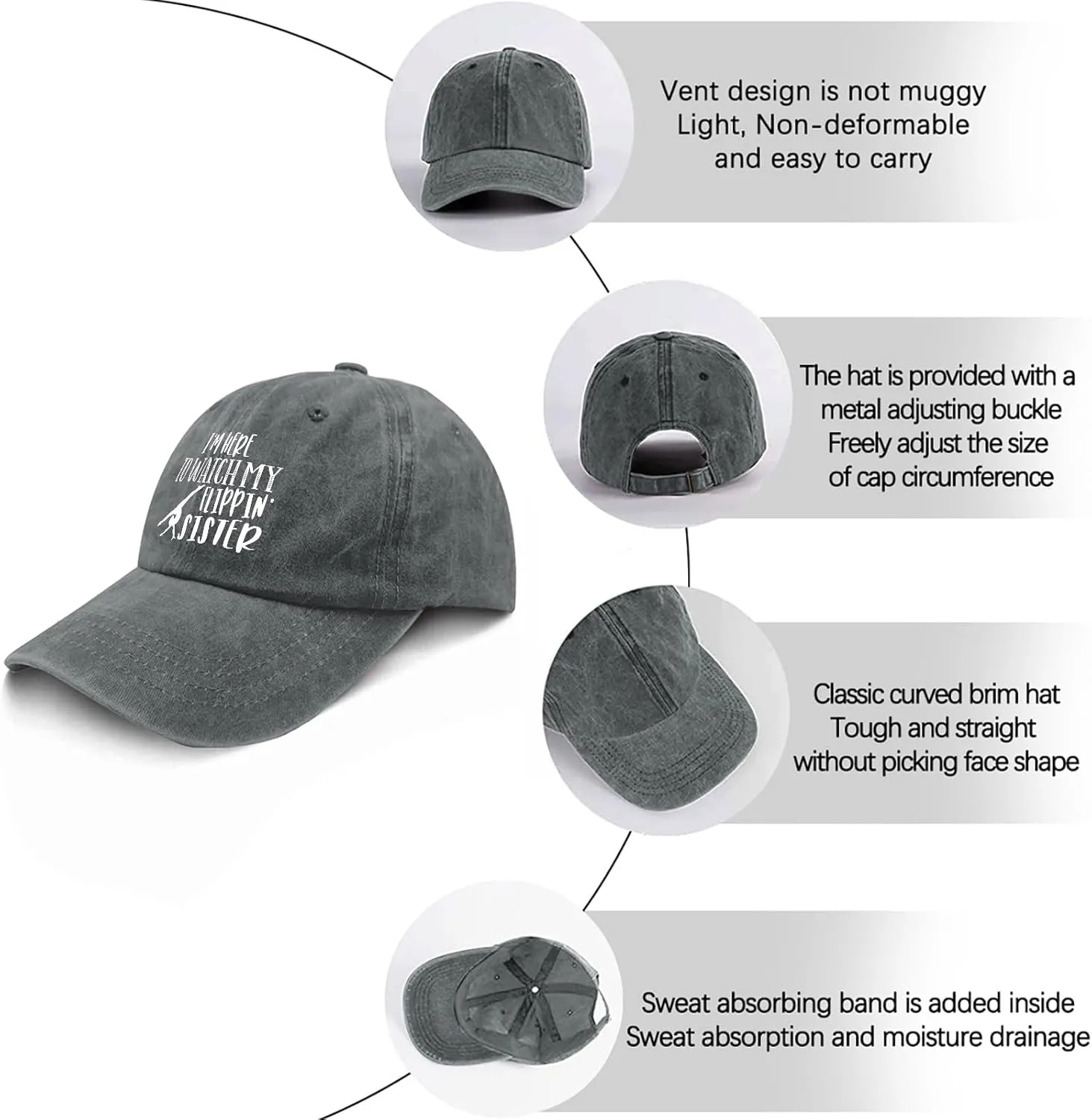 I'm Heres to Watch, Cheerss Mens Hats Outdoor Hat for Men Breathable Cap Sun Hats