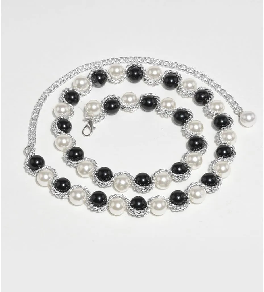 JSEIAJB Dress Tassel Diamond Encrusted Metal Diamond Encrusted Metal Multi Layered Belt Chain