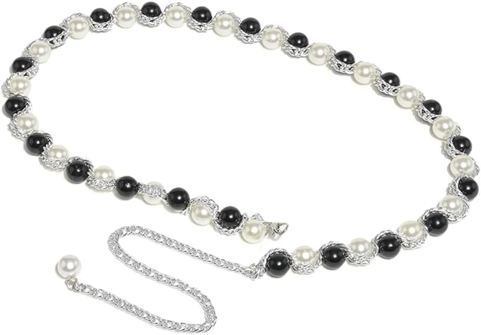 JSEIAJB Dress Tassel Diamond Encrusted Metal Diamond Encrusted Metal Multi Layered Belt Chain