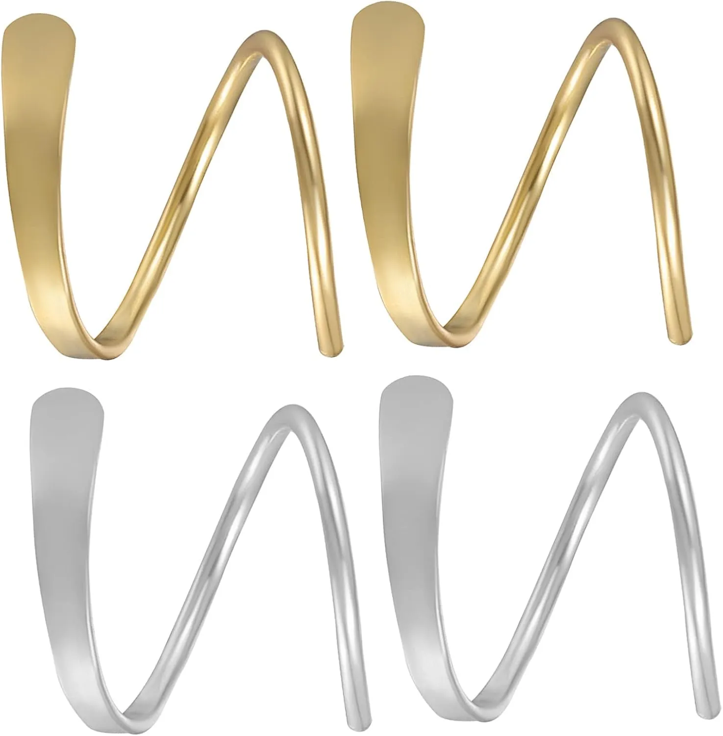 KESYOO Twisted Spiral Earrings 2 Pairs Women's Fashion Ear Climber Earrings Stylish Piercing for Every Occasion