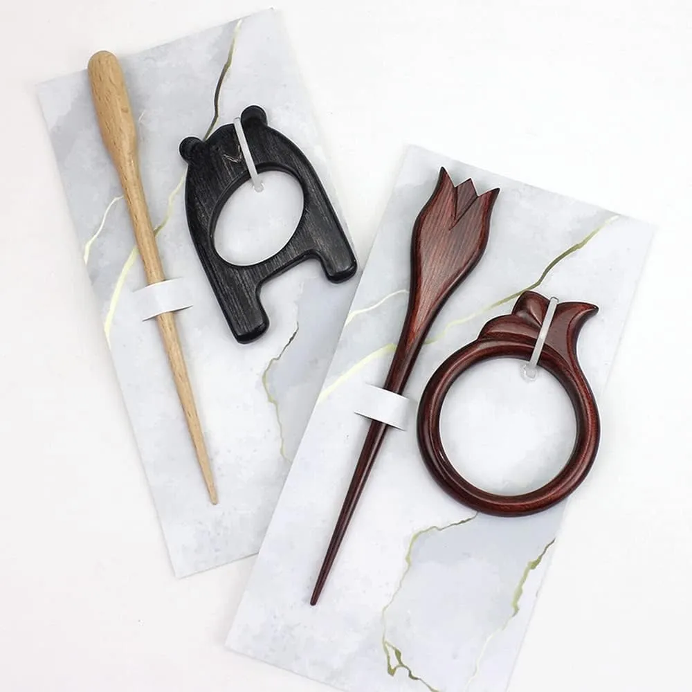 Lotus Yarns Circular Shawl Sticks Premium Wooden Shawl Pin Clip Vintage Polished Hair Barrett Hair Stick Brooche for Woman & Girls Tulip
