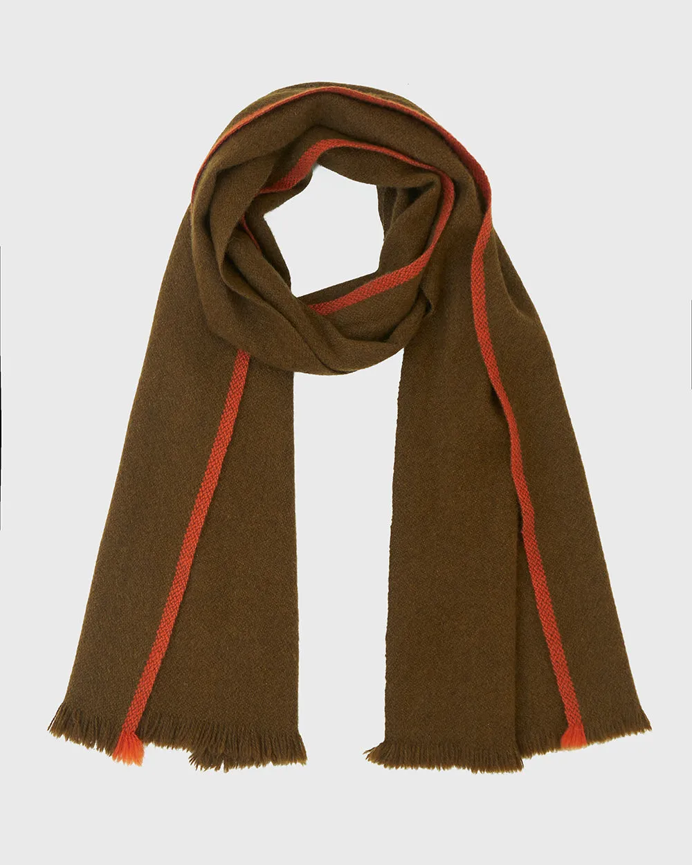 Nomad Border Skinny Scarf (Natural Yak White Base)