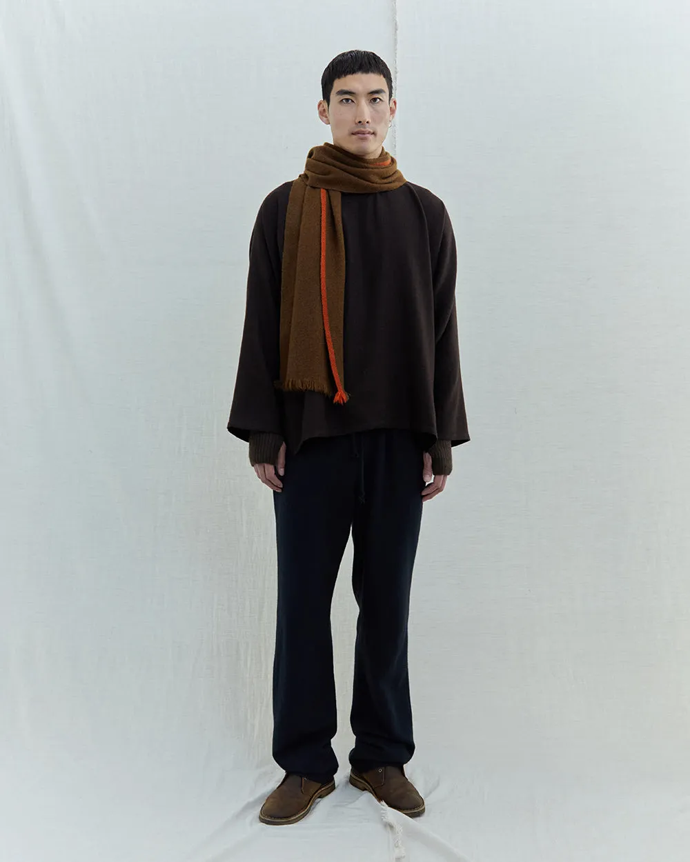 Nomad Border Skinny Scarf (Natural Yak White Base)
