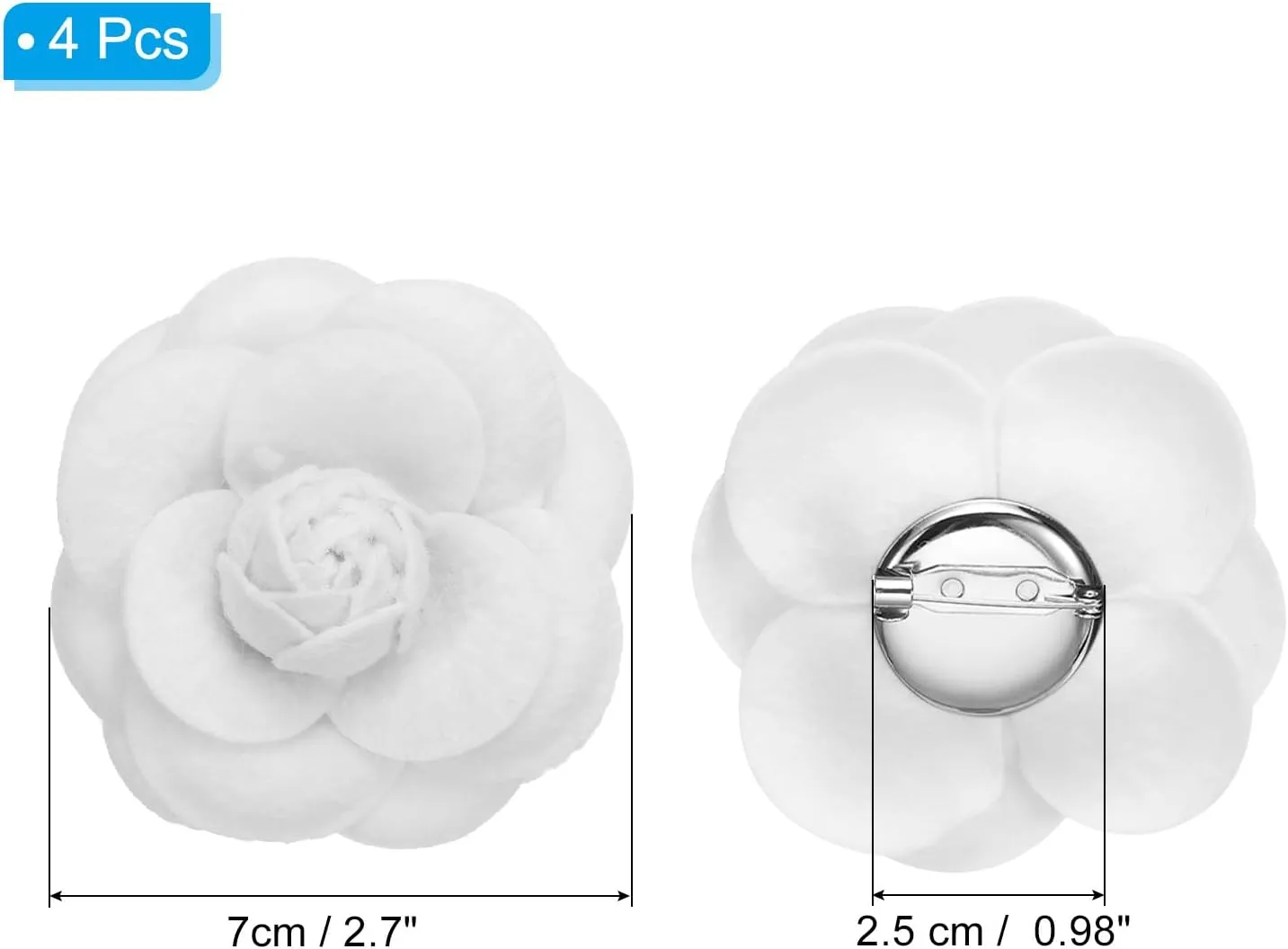 PATIKIL Camellia Fabric Pin, Flower Brooch Artificial Flowers Brooches for Women Girls Cloth Wedding Party Decor Accessories Gift