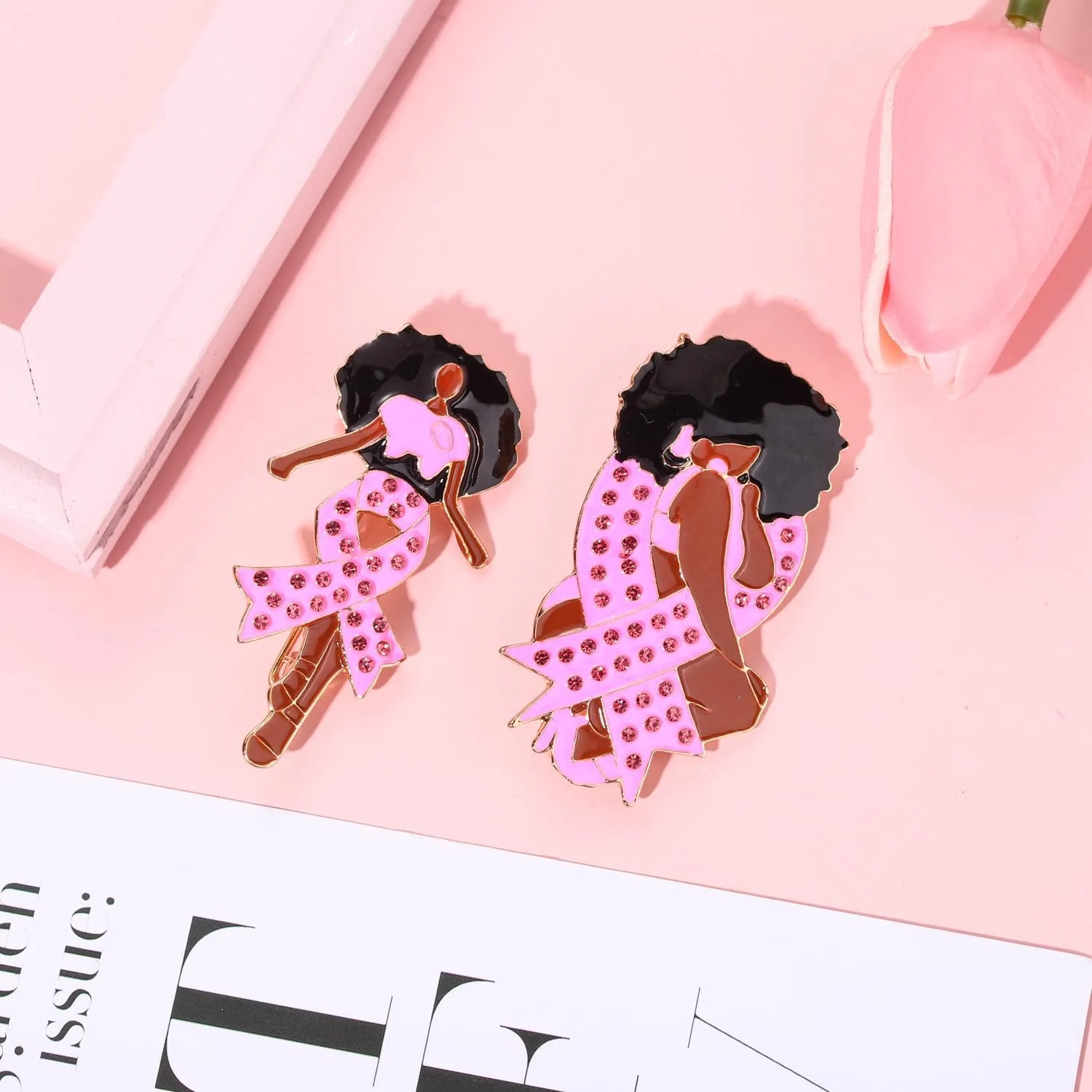 Pink Ribbon Pin Breast Cancer Gifts for Women Girls Breast Cancer Awareness Lapel Pins Hope Love Fight Hope Official Ribbon Pins Breast Cancer Brooch