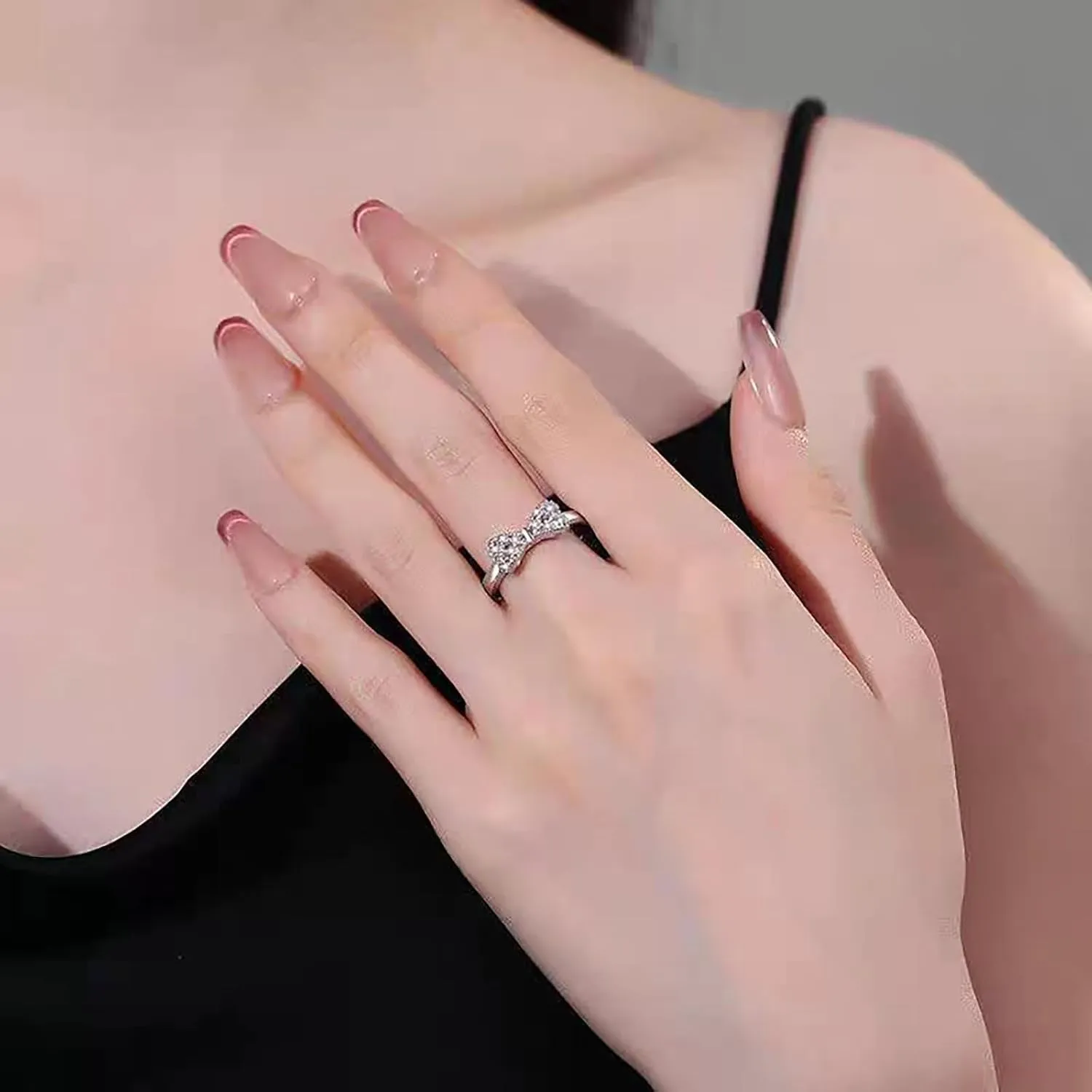 Rings for Women 925 Sterling Silver Rings Bow Shape Love Rings Stackable Non Tarnish Wedding Rings
