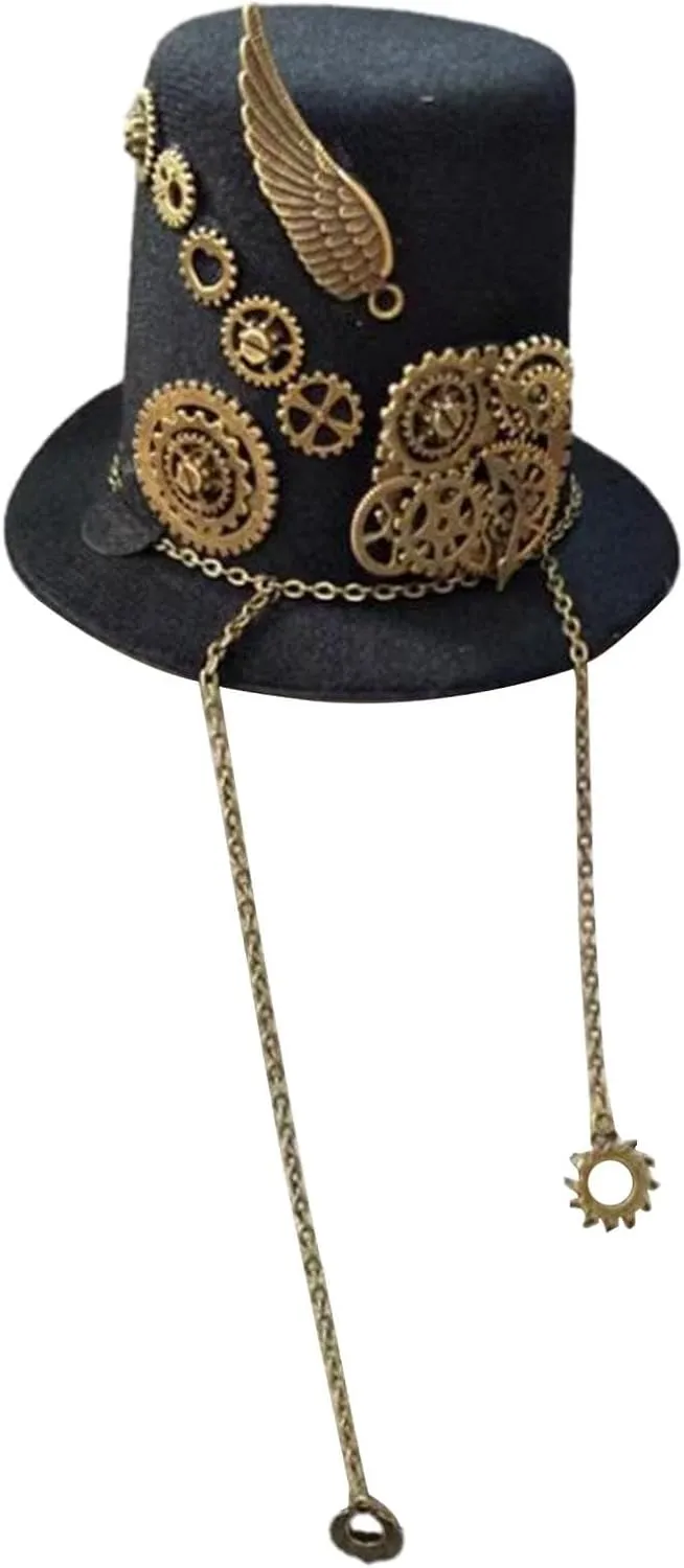 Steampunk Mini Top Hat Fedoras Vintage Style Gothic Head Gear Hair Clip Headwear for Dancing Holiday Party Supplies