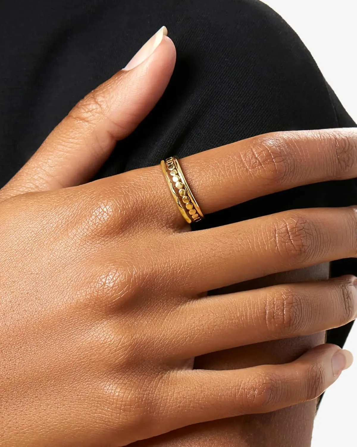 TLY Stackable Rings for Women Non Tarnish 18K Gold Silver Plated Dainty Stacking Rings Set Thumb Thin Cute Knuckle Pinky Finger Ring Promise Engagement Wedding Band Rings Size 5 6 7 8 9 10 Trendy Jewelry Gift for Women