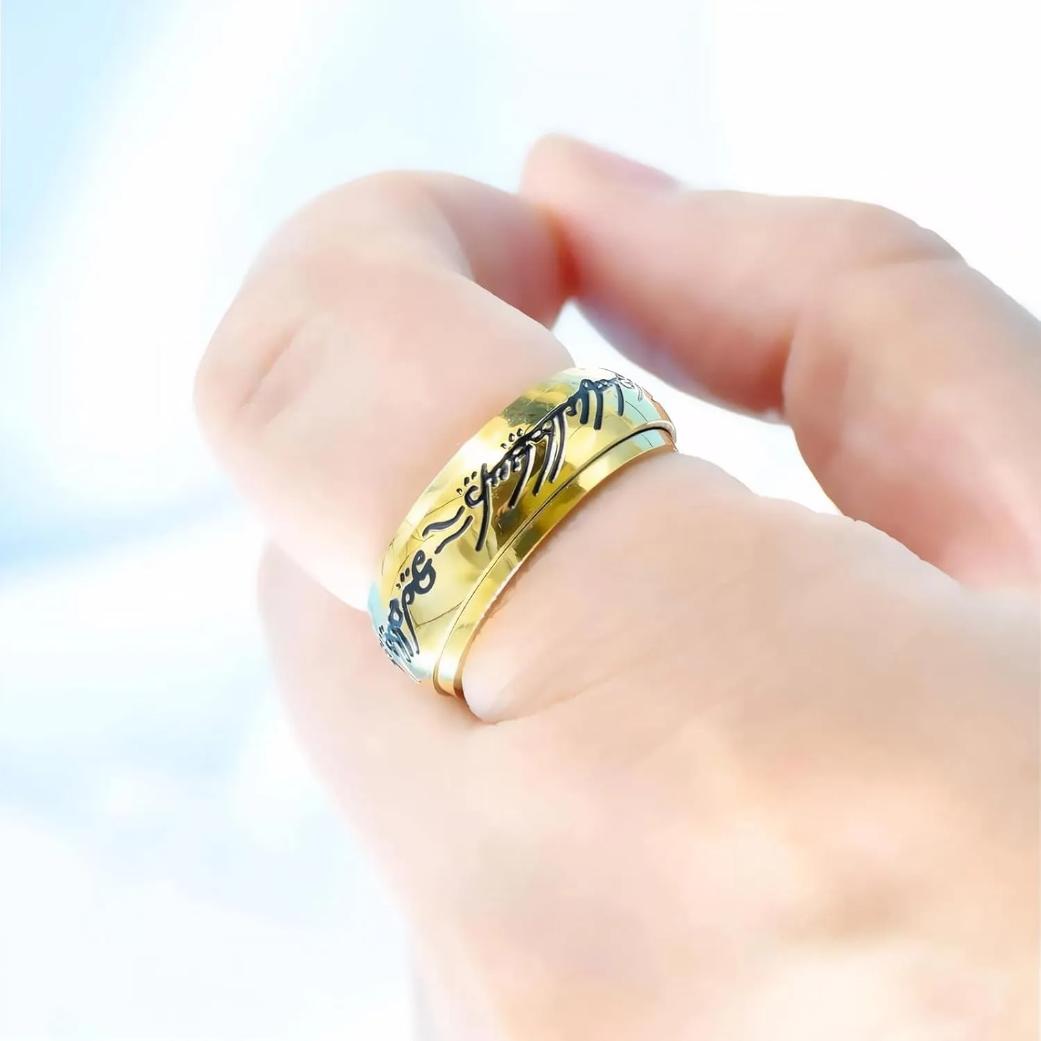 TTVOVO Men’s Lord Rings Magic Power Rings Titanium Rings Wedding Bands
