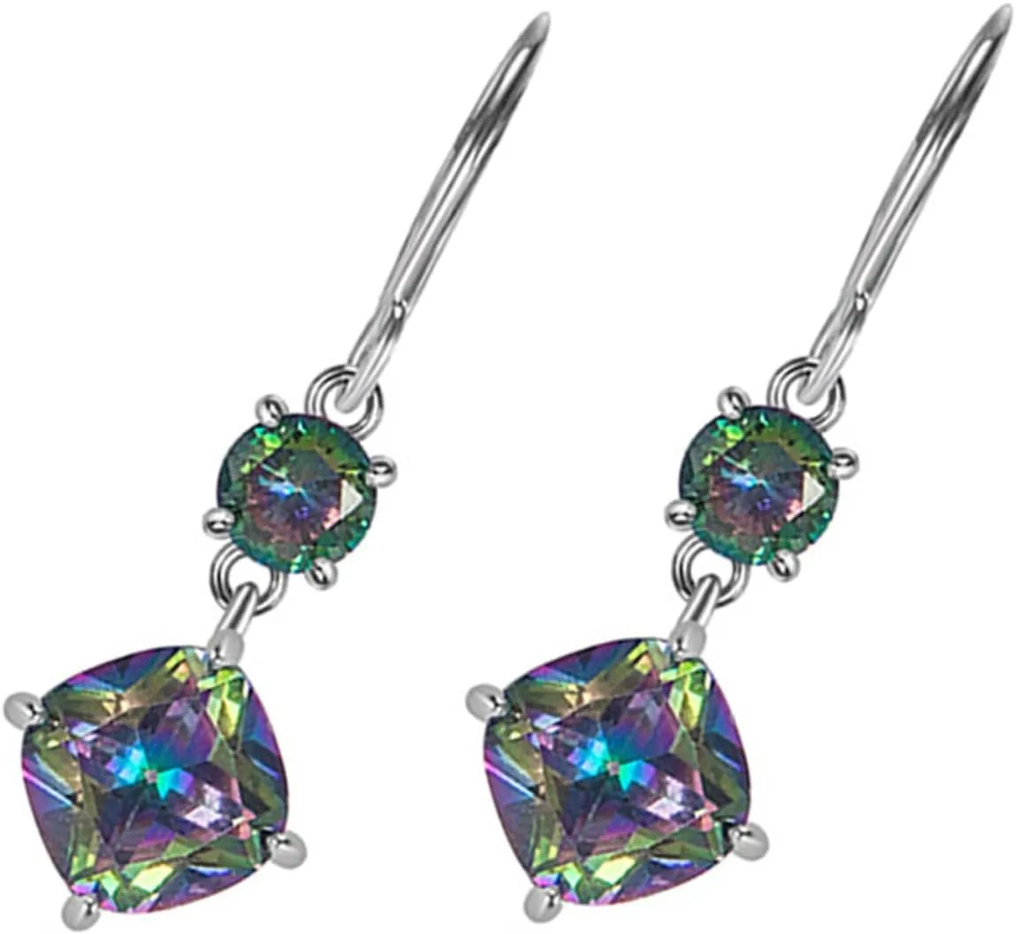 VALICLUD 1 Pair Fashion Women's Earrings Zirconia Dangle Earrings Chandelier Design Colorful and Stylish