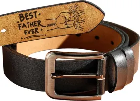 VEELU Personalized Mens Leather Belt for Fathers Day Gifts for Dad - Handcrafted Customized Belt Gifts for Men Anniversary