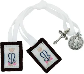 VILLAGE GIFT IMPORTERS Genuine Homemade Scapulars | 100% Real Wool | 6 Styles | Made in The USA | Durable and Beautiful Quality | Christian Jewelry (Girls Small Scapular)