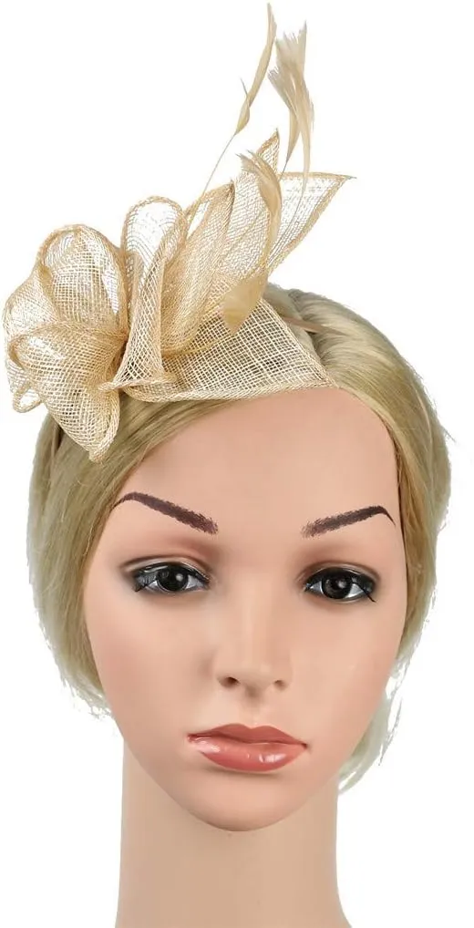 Women Fascinators Hat Clip Hairpin Kentucky Hats Elegant Headpiece Caps for Cocktail Wedding Tea Party