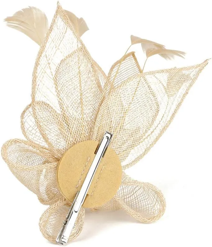 Women Fascinators Hat Clip Hairpin Kentucky Hats Elegant Headpiece Caps for Cocktail Wedding Tea Party
