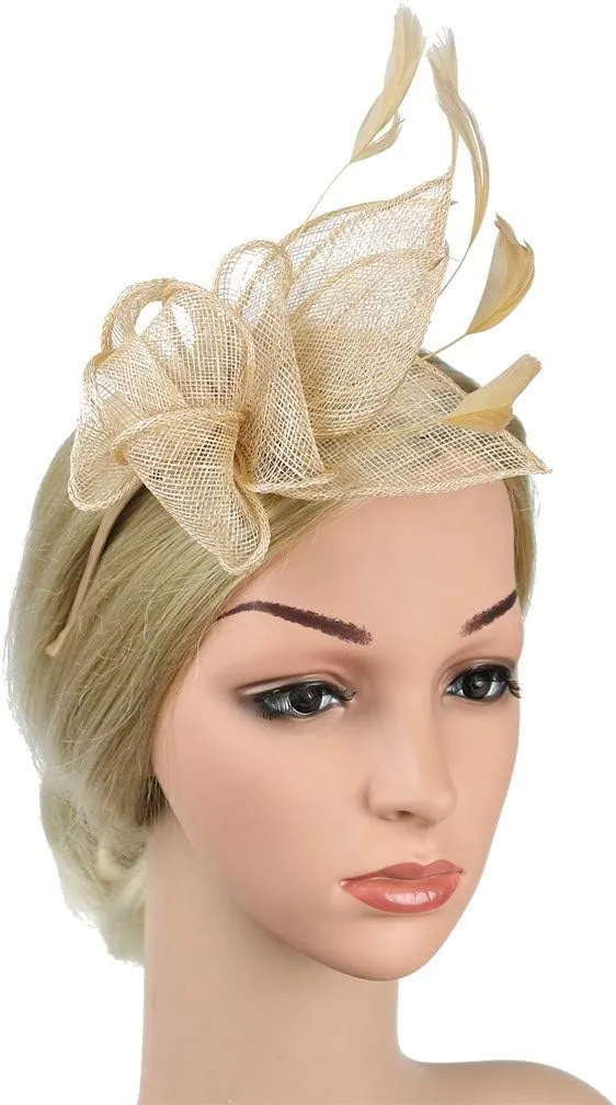 Women Fascinators Hat Clip Hairpin Kentucky Hats Elegant Headpiece Caps for Cocktail Wedding Tea Party